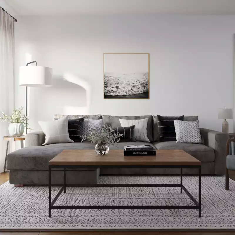 Bohemian, Midcentury Modern, Scandinavian Living Room Design by Havenly Interior Designer Liliana