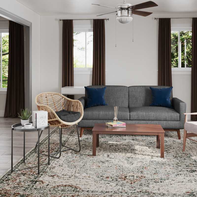 Midcentury Modern Living Room Design by Havenly Interior Designer Stephanie