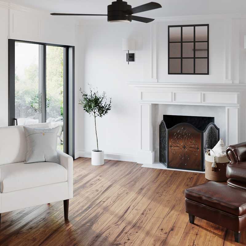 Bohemian, Farmhouse Living Room Design by Havenly Interior Designer Erin