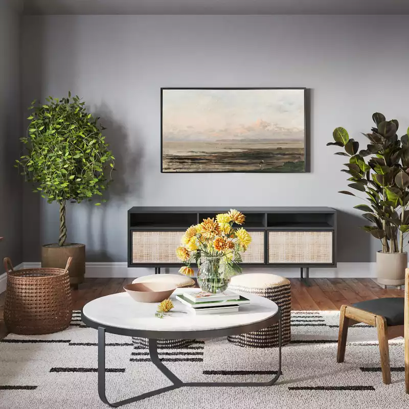 Contemporary Living Room Design by Havenly Interior Designer Anny