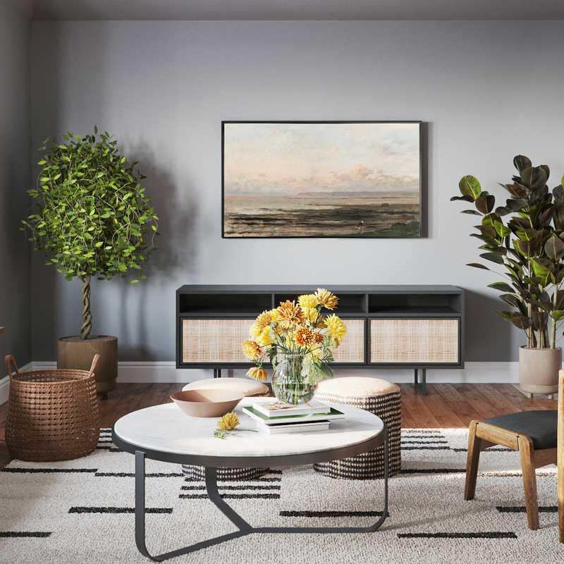 Contemporary Living Room Design by Havenly Interior Designer Anny