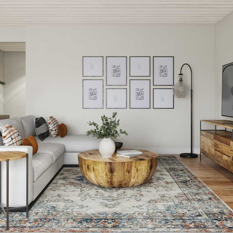 Contemporary, Farmhouse Living Room Design by Havenly Interior Designer Christina