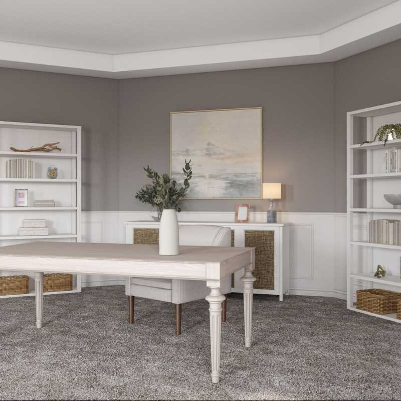 Classic, Coastal, Traditional, Farmhouse, Transitional Office Design by Havenly Interior Designer Lisa