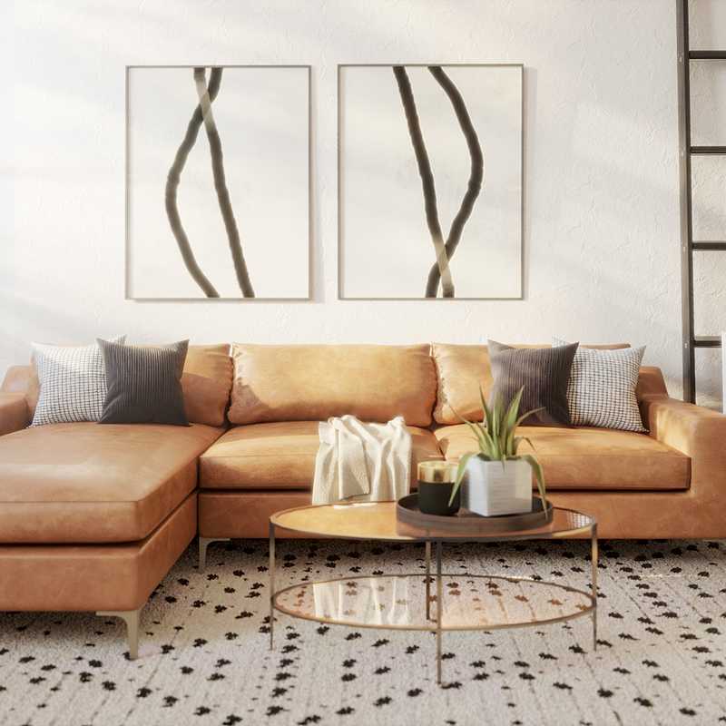 Modern, Industrial, Midcentury Modern Living Room Design by Havenly Interior Designer Taylor