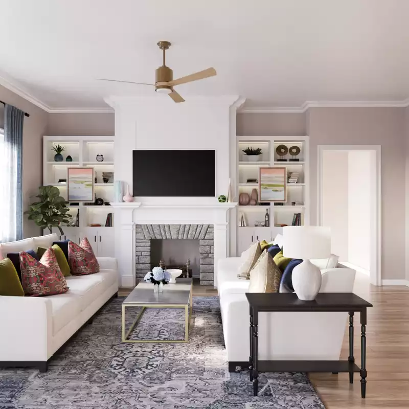 Classic, Eclectic, Coastal Living Room Design by Havenly Interior Designer Nicole
