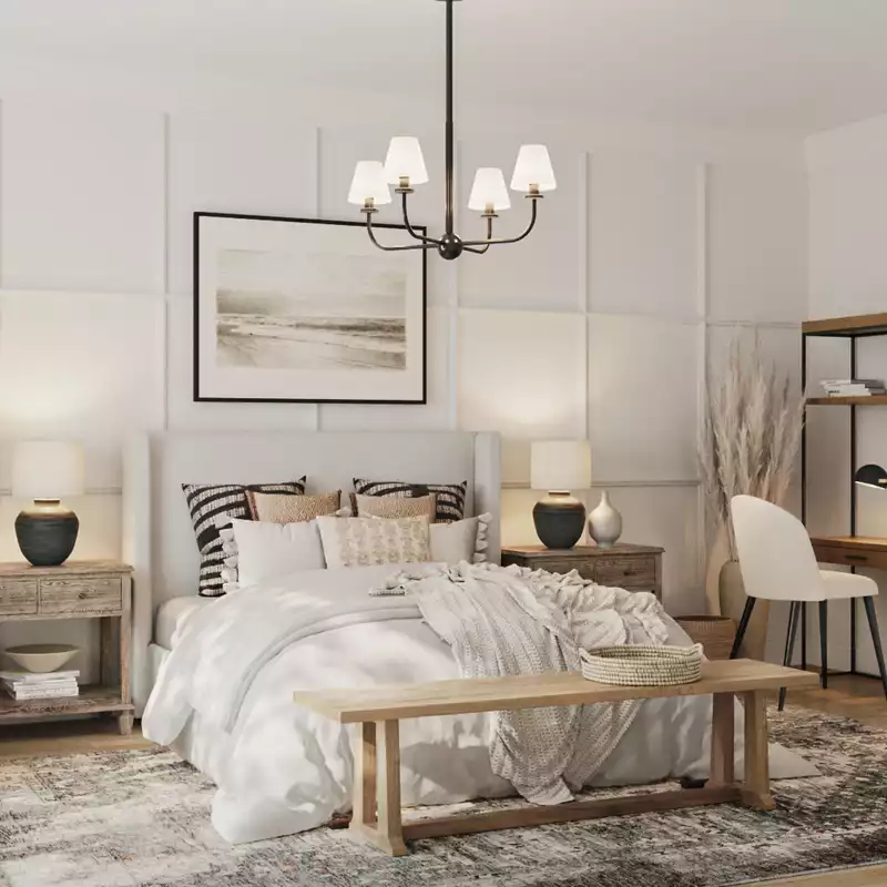 Modern, Coastal, Glam, Minimal, Preppy Bedroom Design by Havenly Interior Designer Amanda