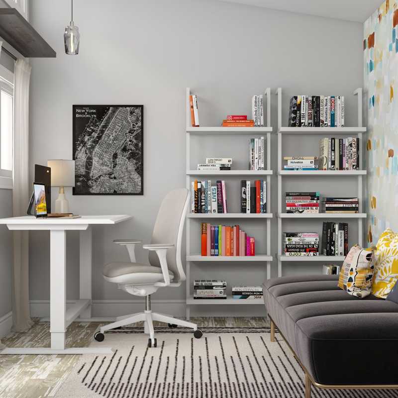 Modern, Bohemian, Midcentury Modern Office Design by Havenly Interior Designer Carla