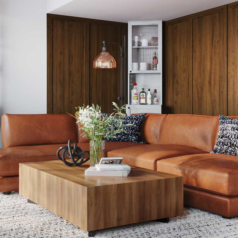 Modern, Industrial, Midcentury Modern Living Room Design by Havenly Interior Designer Anny