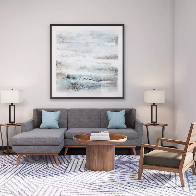 Modern, Midcentury Modern Living Room Design by Havenly Interior Designer Jessica