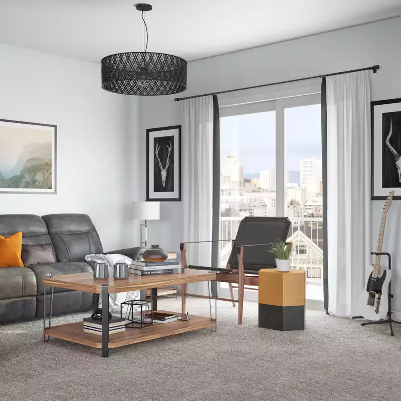 Industrial, Rustic, Scandinavian Living Room Design by Havenly Interior Designer Crystal