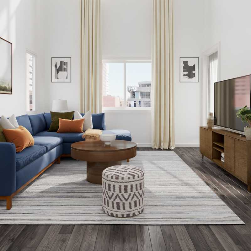 Bohemian, Midcentury Modern, Scandinavian Living Room Design by Havenly Interior Designer Andrea