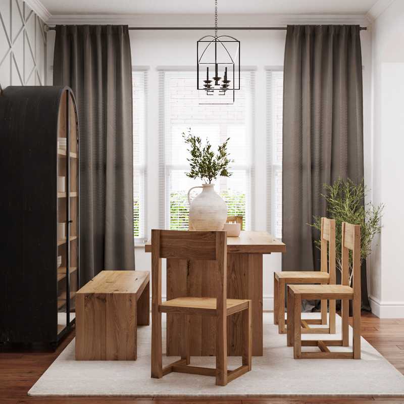Bohemian, Scandinavian Dining Room Design by Havenly Interior Designer Kaylee