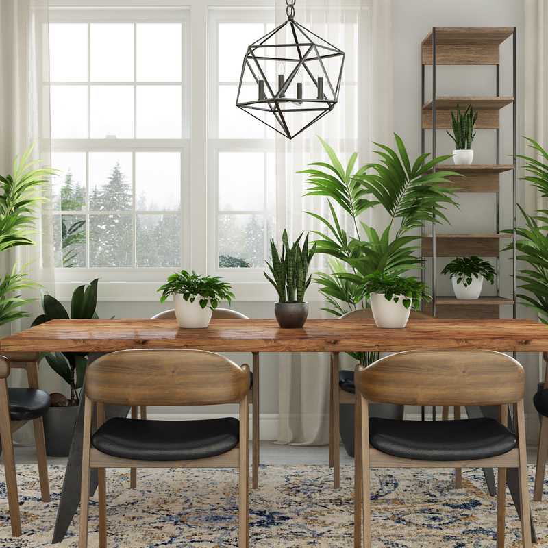 Bohemian, Farmhouse, Midcentury Modern Dining Room Design by Havenly Interior Designer Troyce