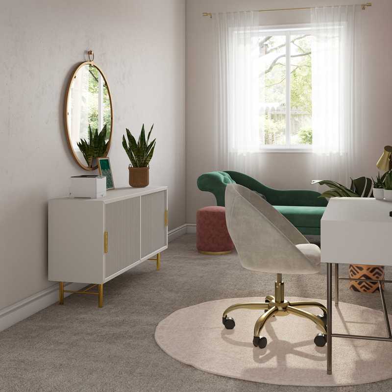 Bohemian, Midcentury Modern Bedroom Design by Havenly Interior Designer Kylie