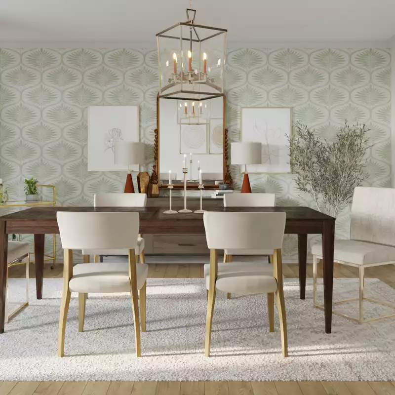 Contemporary, Glam, Transitional Dining Room Design by Havenly Interior Designer Devon