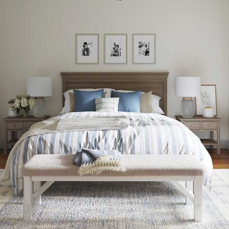 Coastal, Farmhouse Bedroom Design by Havenly Interior Designer Laura