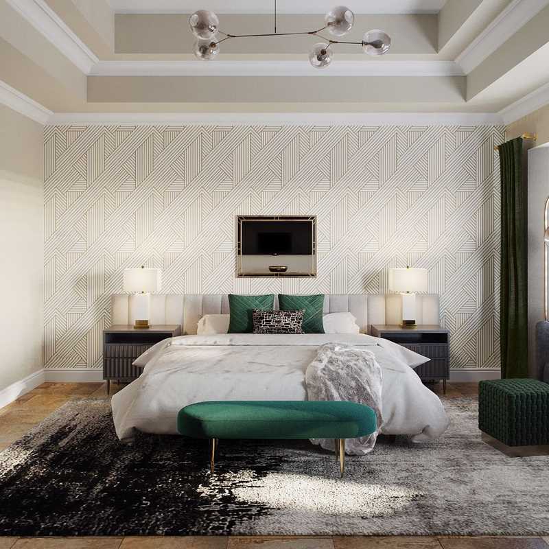 Contemporary, Glam Bedroom Design by Havenly Interior Designer Randi