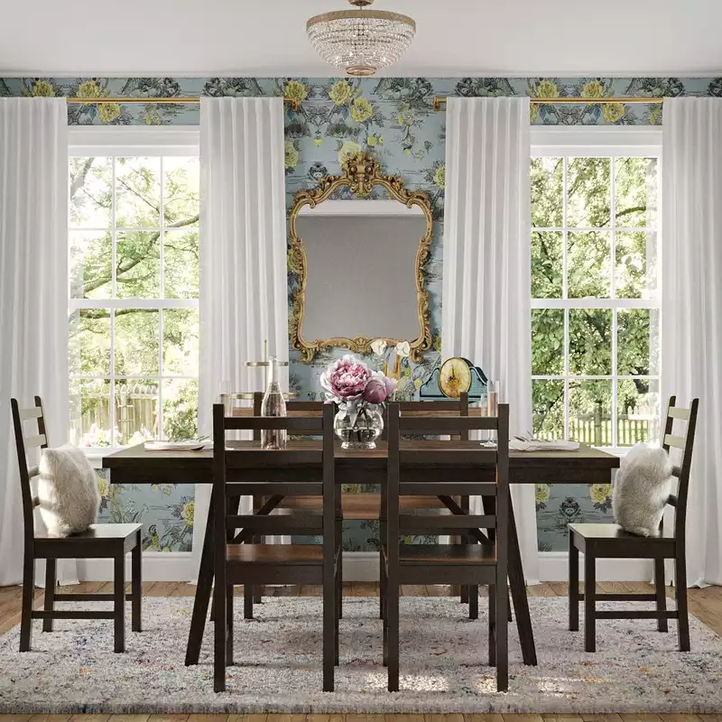 Classic, Glam, Vintage, Preppy Dining Room Design by Havenly Interior Designer Hanna