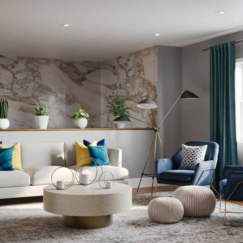 Modern, Glam Living Room Design by Havenly Interior Designer Madison