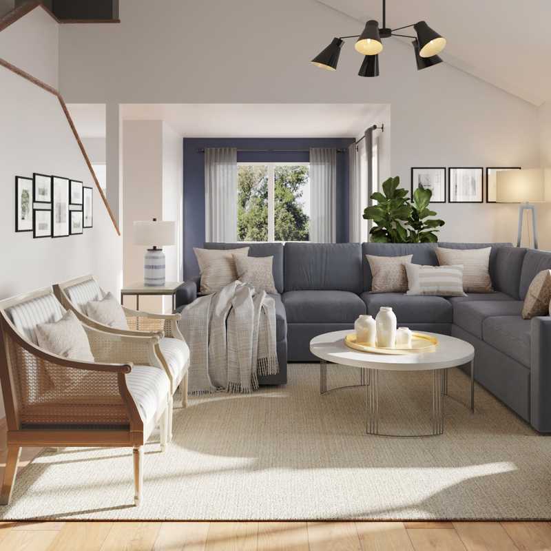 Coastal, Farmhouse, Rustic Living Room Design by Havenly Interior Designer Camila
