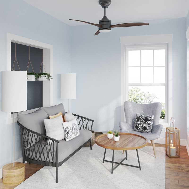 Global, Midcentury Modern Reading Room Design by Havenly Interior Designer Janette