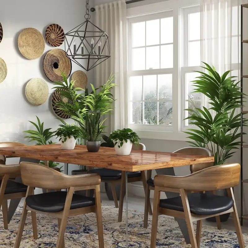 Bohemian, Farmhouse, Midcentury Modern Dining Room Design by Havenly Interior Designer Troyce