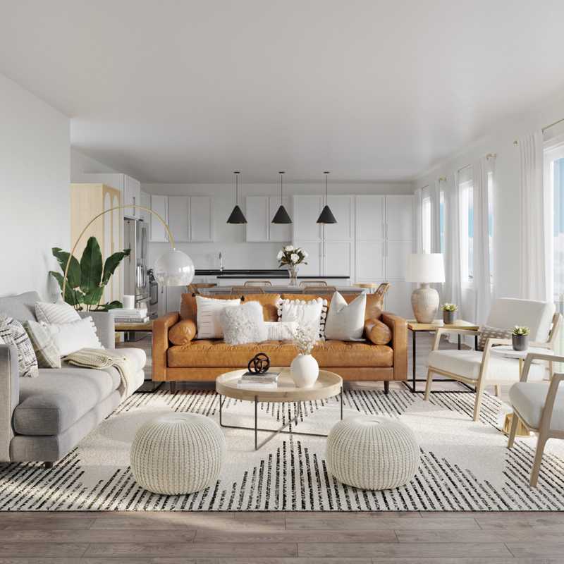 Bohemian, Midcentury Modern, Scandinavian Living Room Design by Havenly Interior Designer Jennifer