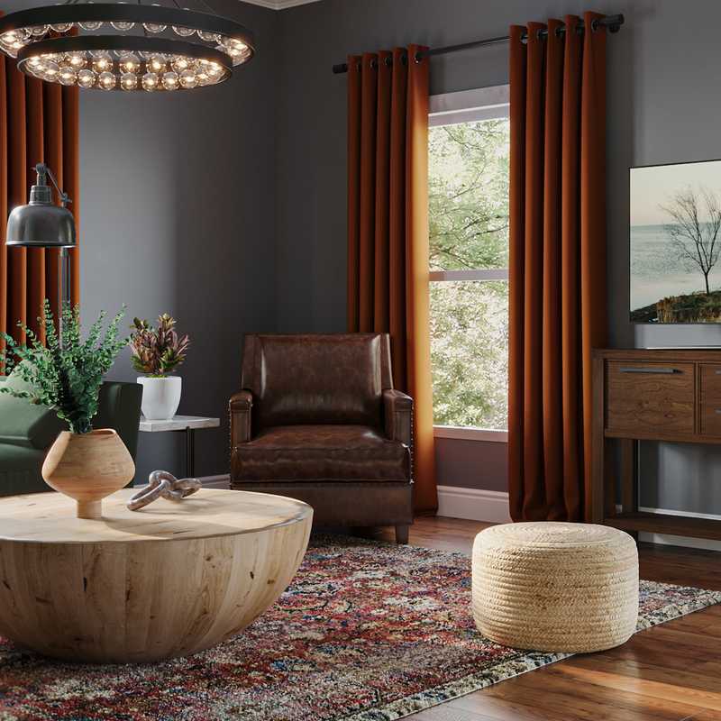 Eclectic, Bohemian, Rustic Living Room Design by Havenly Interior Designer Priscila