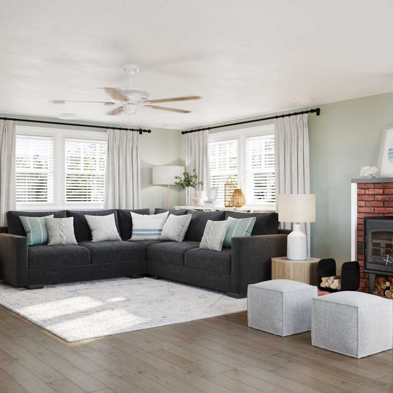 Coastal Living Room Design by Havenly Interior Designer Abby