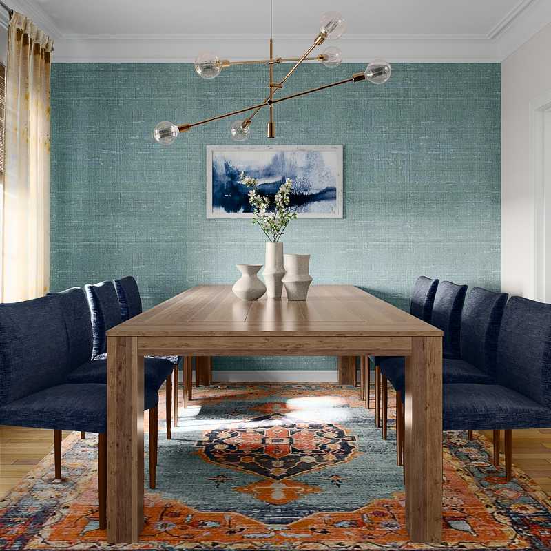 Modern, Eclectic, Bohemian, Midcentury Modern Dining Room Design by Havenly Interior Designer Nicole