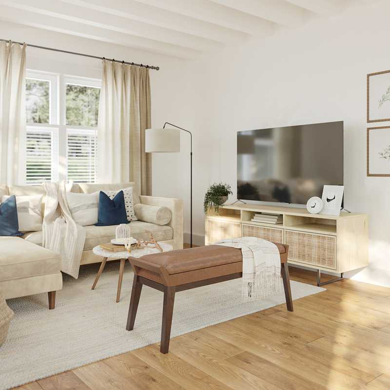 Bohemian, Midcentury Modern Living Room Design by Havenly Interior Designer Sophia