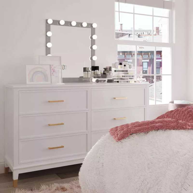 Glam, Preppy Bedroom Design by Havenly Interior Designer Mariel
