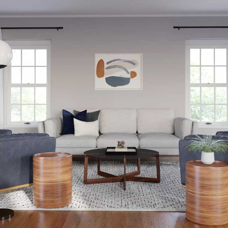Modern, Midcentury Modern Living Room Design by Havenly Interior Designer Mariel