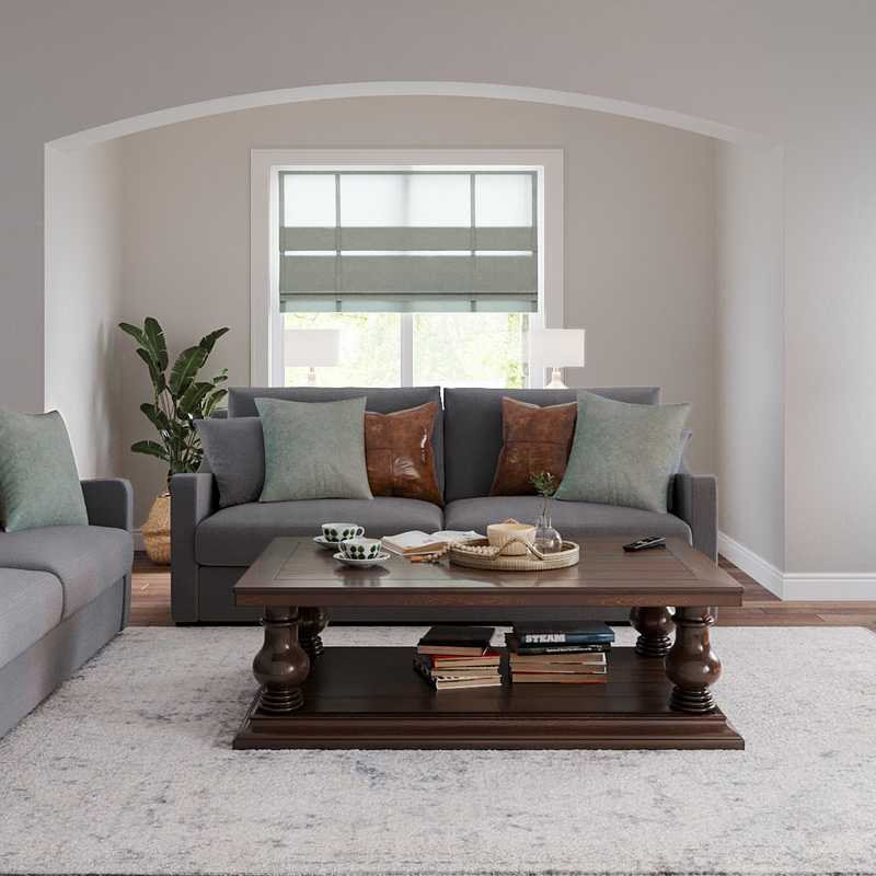 Coastal, Farmhouse Living Room Design by Havenly Interior Designer Taylor