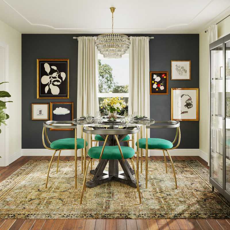 Eclectic, Bohemian, Transitional, Scandinavian Dining Room Design by Havenly Interior Designer Brittany