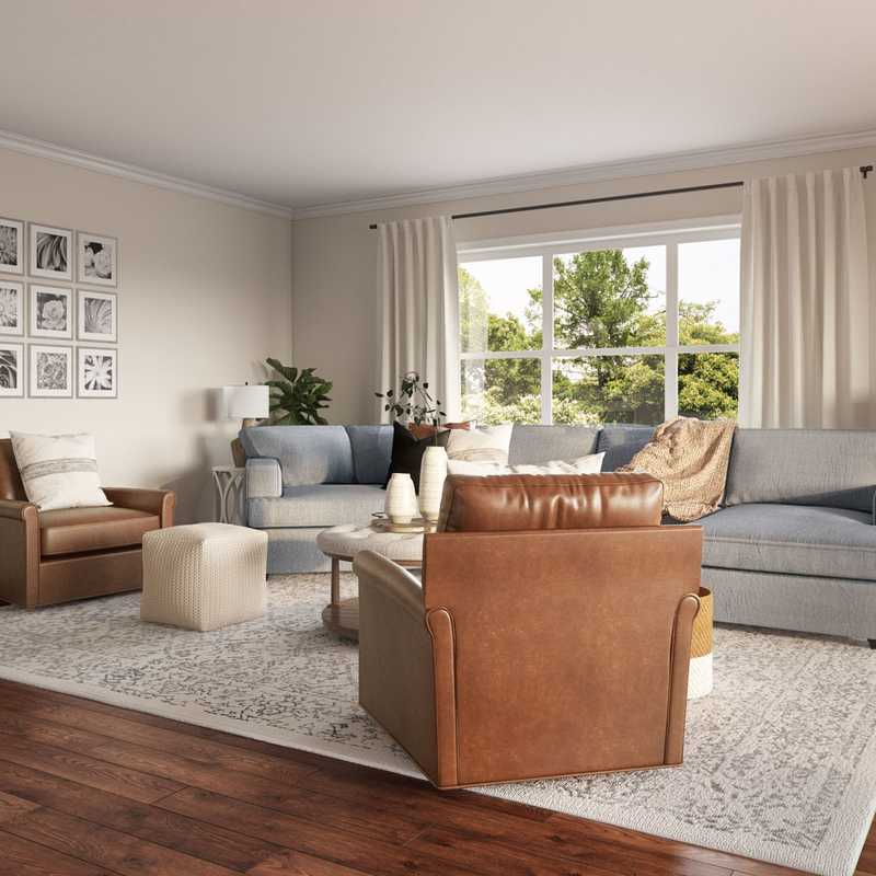 Classic, Bohemian, Farmhouse Living Room Design by Havenly Interior Designer Nicole