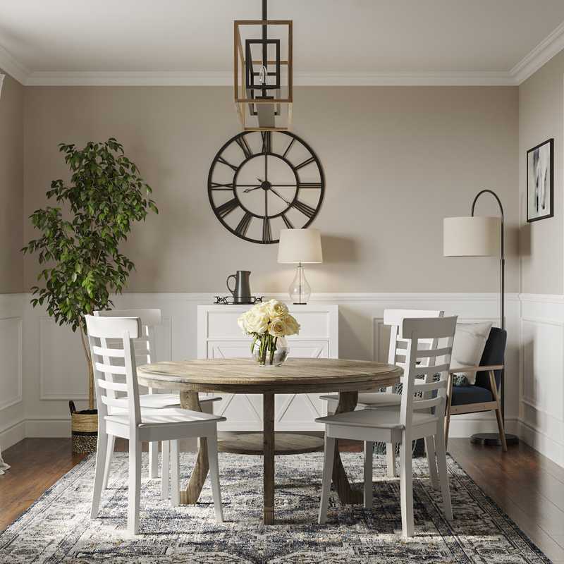 Bohemian, Traditional, Farmhouse, Rustic Dining Room Design by Havenly Interior Designer Holly