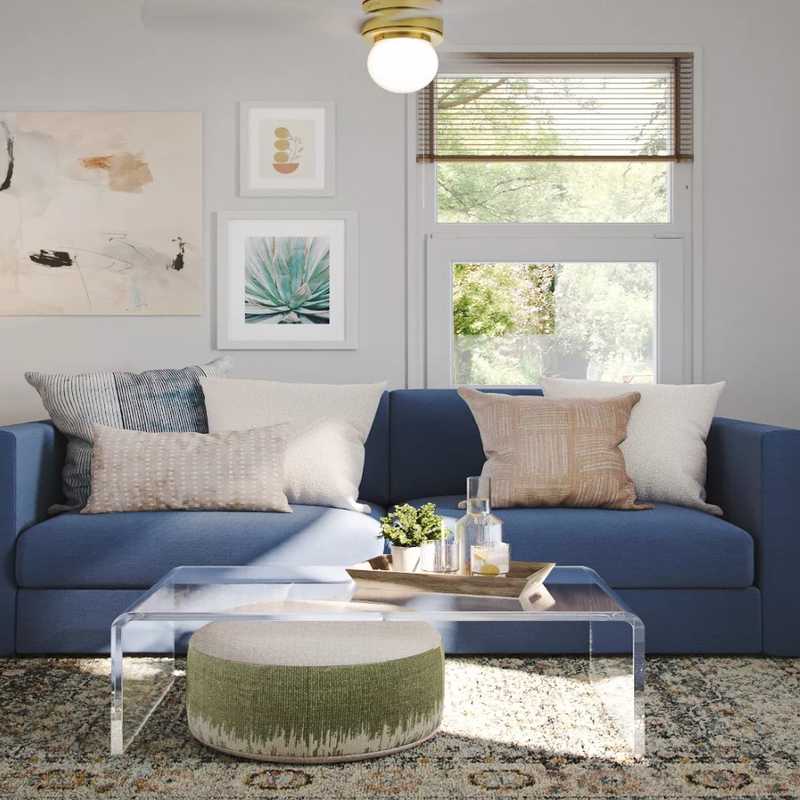 Contemporary, Bohemian, Coastal, Transitional, Scandinavian Living Room Design by Havenly Interior Designer Lisa