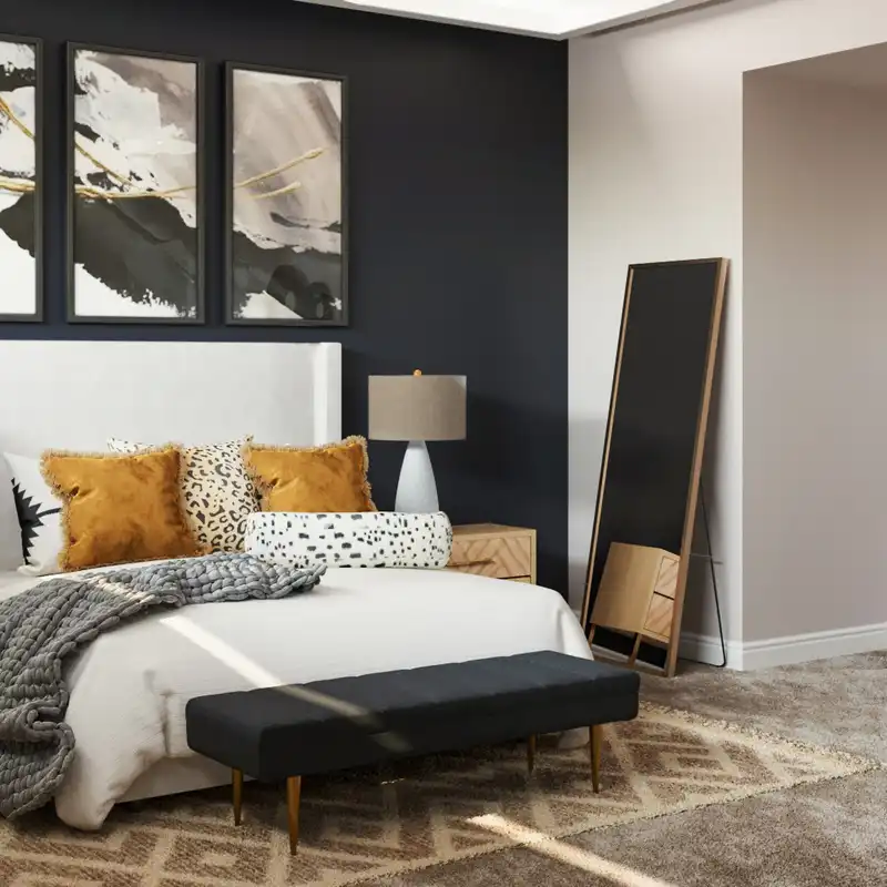 Modern, Glam, Global Bedroom Design by Havenly Interior Designer Romina