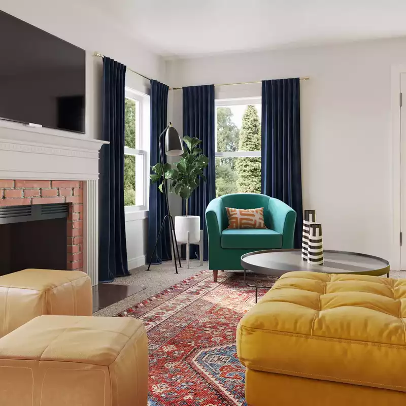 Midcentury Modern Living Room Design by Havenly Interior Designer Emmanuel