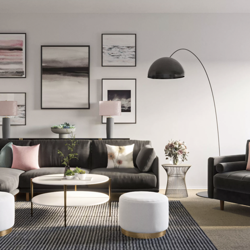 Contemporary, Modern, Glam Living Room Design by Havenly Interior Designer Rumki