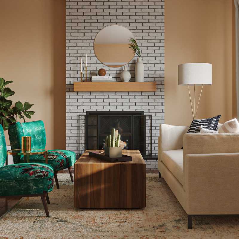 Midcentury Modern Living Room Design by Havenly Interior Designer Mahreen