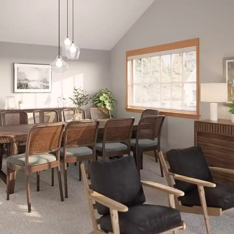 Rustic, Transitional Dining Room Design by Havenly Interior Designer Veema