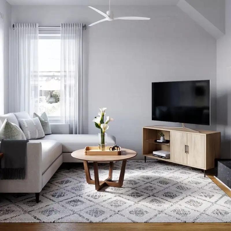 Bohemian, Farmhouse, Midcentury Modern, Scandinavian Living Room Design by Havenly Interior Designer Ingrid