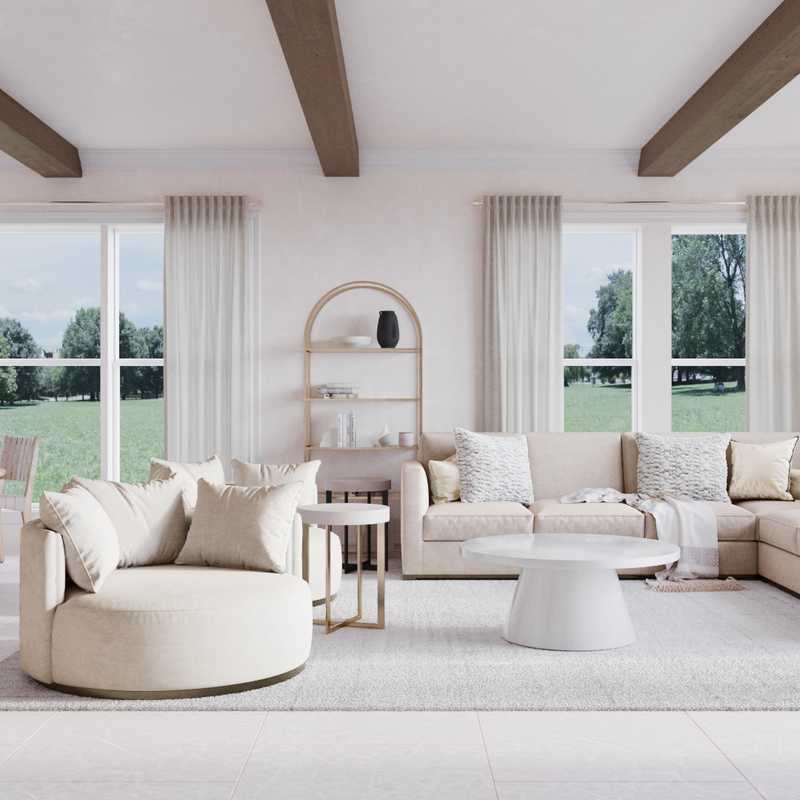 Contemporary, Farmhouse Living Room Design by Havenly Interior Designer Anny