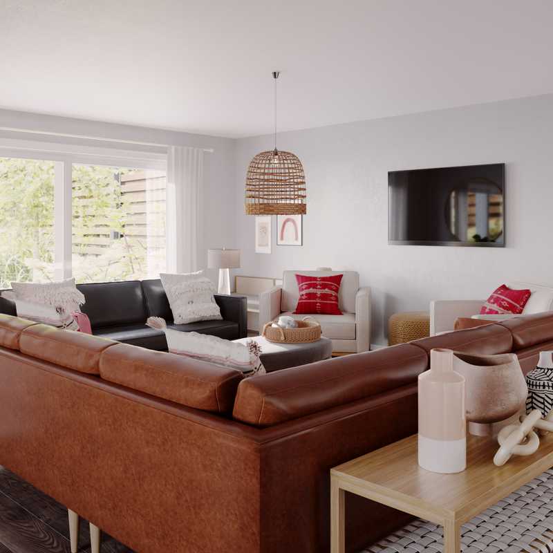 Contemporary, Modern, Bohemian, Midcentury Modern, Scandinavian Living Room Design by Havenly Interior Designer Hayley