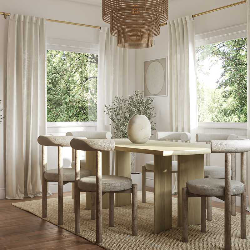 Bohemian, Scandinavian Dining Room Design by Havenly Interior Designer Andrea
