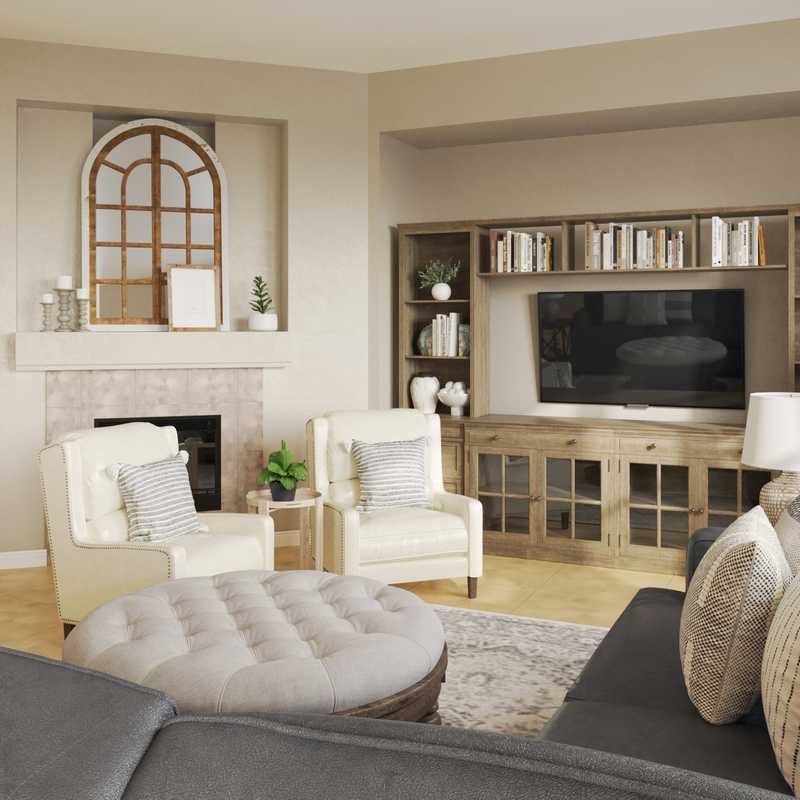 Traditional, Farmhouse Living Room Design by Havenly Interior Designer Melissa
