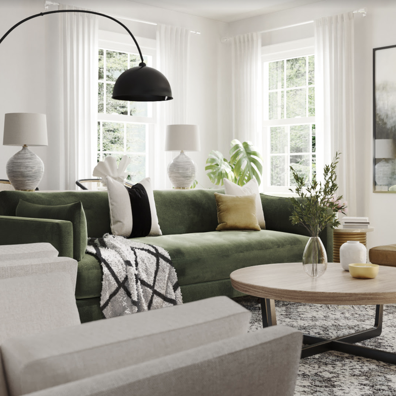 Contemporary, Modern Living Room Design by Havenly Interior Designer Rumki