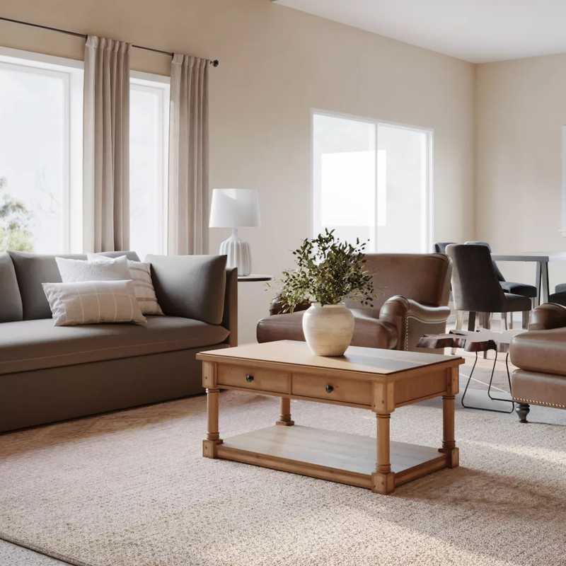 Farmhouse Living Room Design by Havenly Interior Designer Mariel